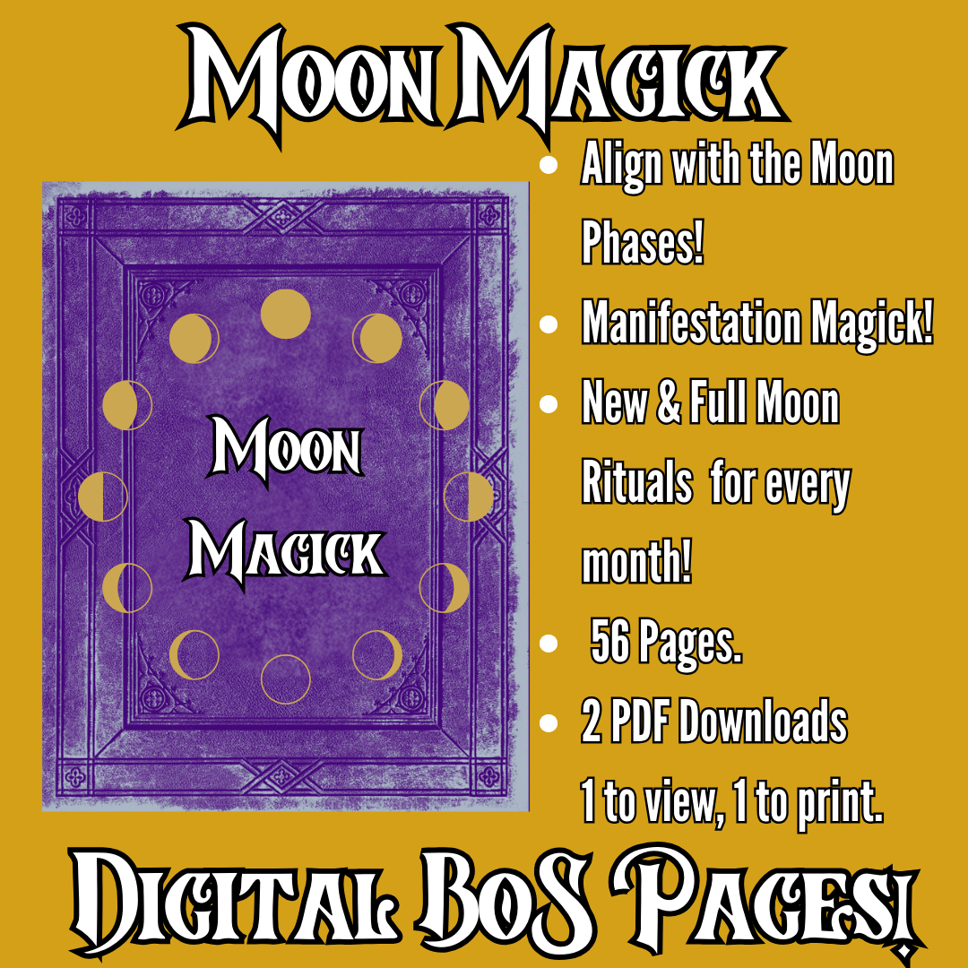 Moon Magic Grimoire - Digital Spell Sheets for Lunar Energy Mastery