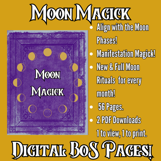 Moon Magic Grimoire - Digital Spell Sheets for Lunar Energy Mastery