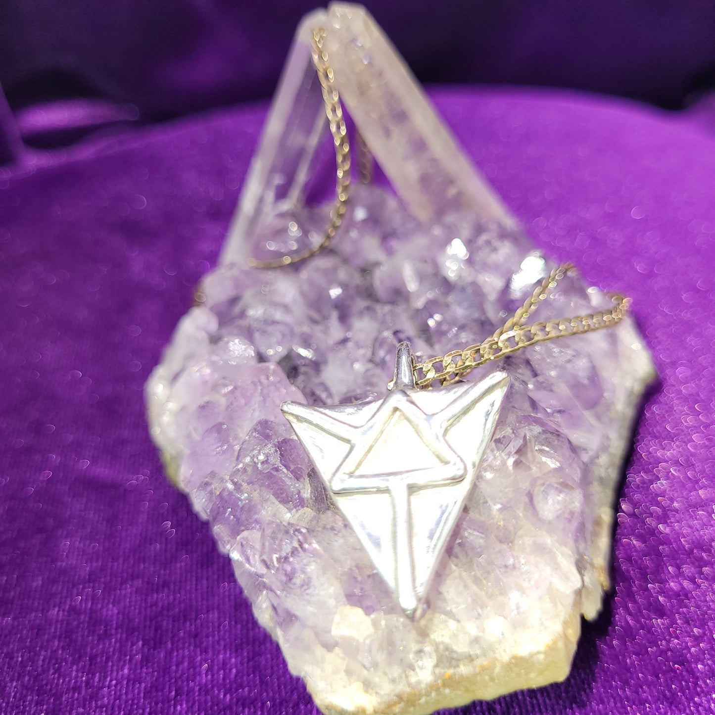 Power of Three Pendant | Triple-Cast Triangle Talisman for Wealth, Love & Power | 7/8" | 7g Silver Amulet