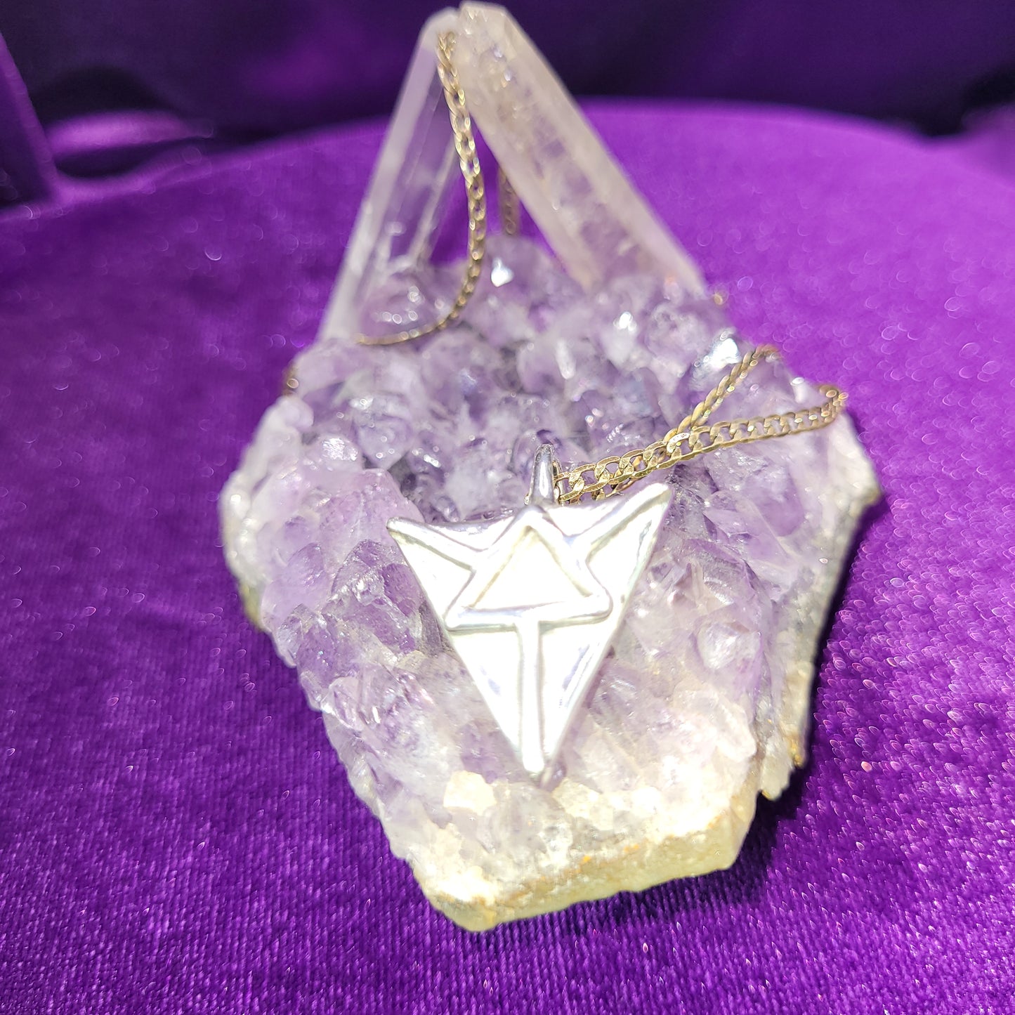 Power of Three Pendant | Triple-Cast Triangle Talisman for Wealth, Love & Power | 7/8" | 7g Silver Amulet
