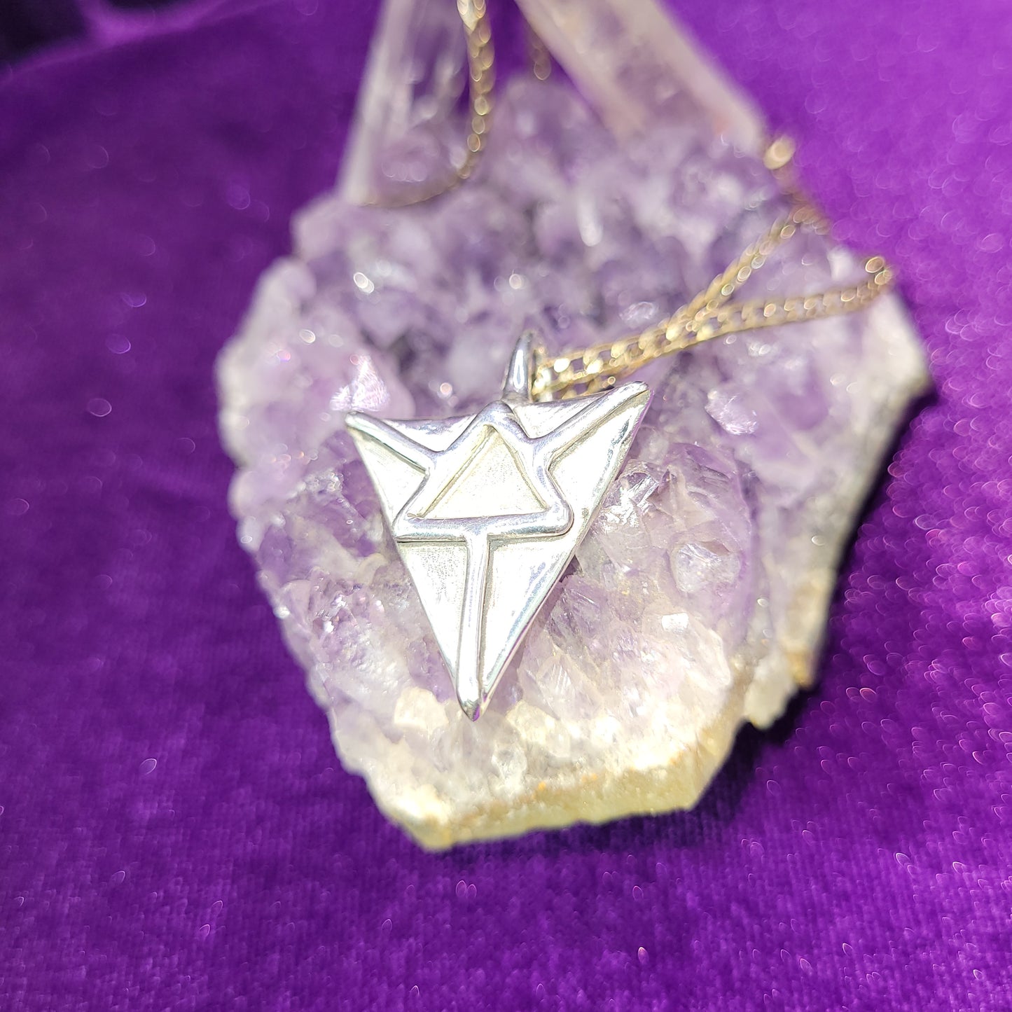 Power of Three Pendant | Triple-Cast Triangle Talisman for Wealth, Love & Power | 7/8" | 7g Silver Amulet