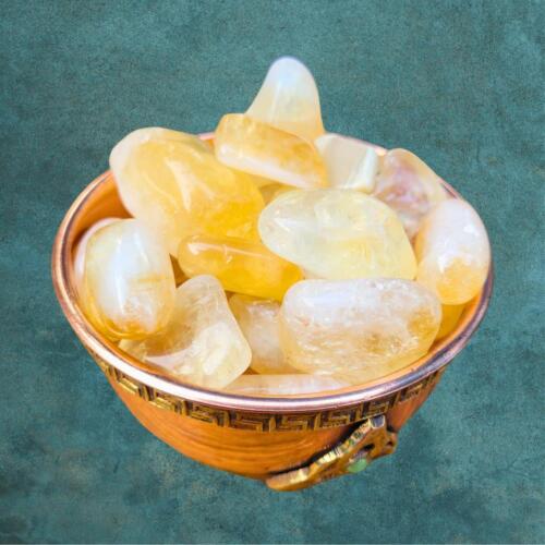 Set of 3 Citrine Gemstones for Wealth, Happiness, Clarity - Magical Energy