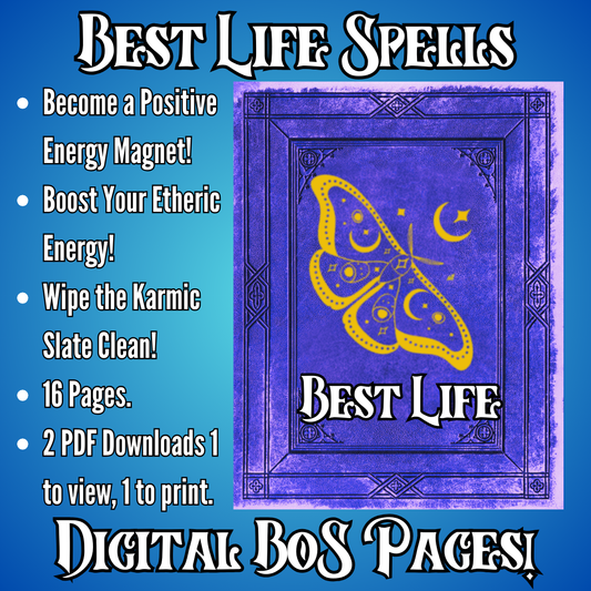 Digital Spell Book Sheets - Best Life Spells for Abundance & Positive Energy