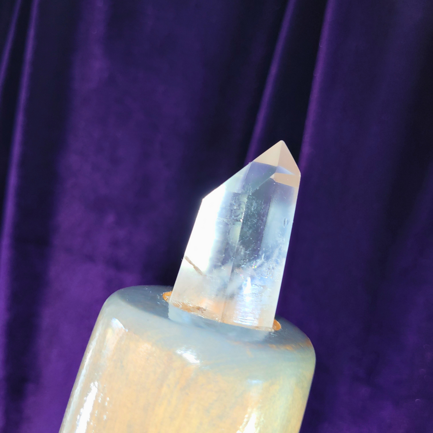 Angels’ Protection Power Staff – Silver Madrone & Angel Quartz, 67.5”