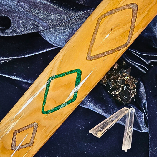 Diamonds of Destiny Staff – Blue Spruce, Citrine Beacon & Mystic Inlays, 66.5”