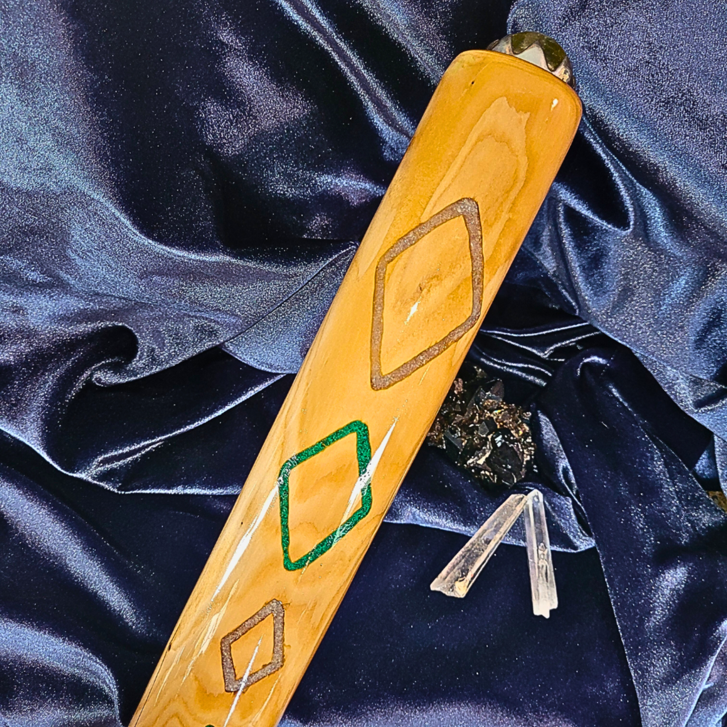 Diamonds of Destiny Staff – Blue Spruce, Citrine Beacon & Mystic Inlays, 66.5”