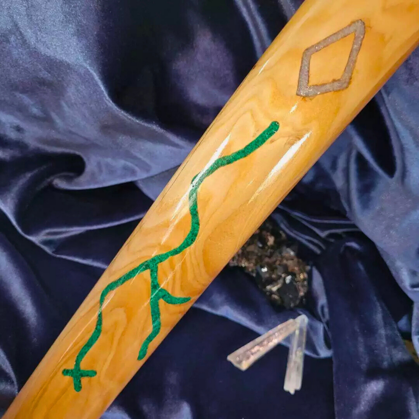 Diamonds of Destiny Staff – Blue Spruce, Citrine Beacon & Mystic Inlays, 66.5”
