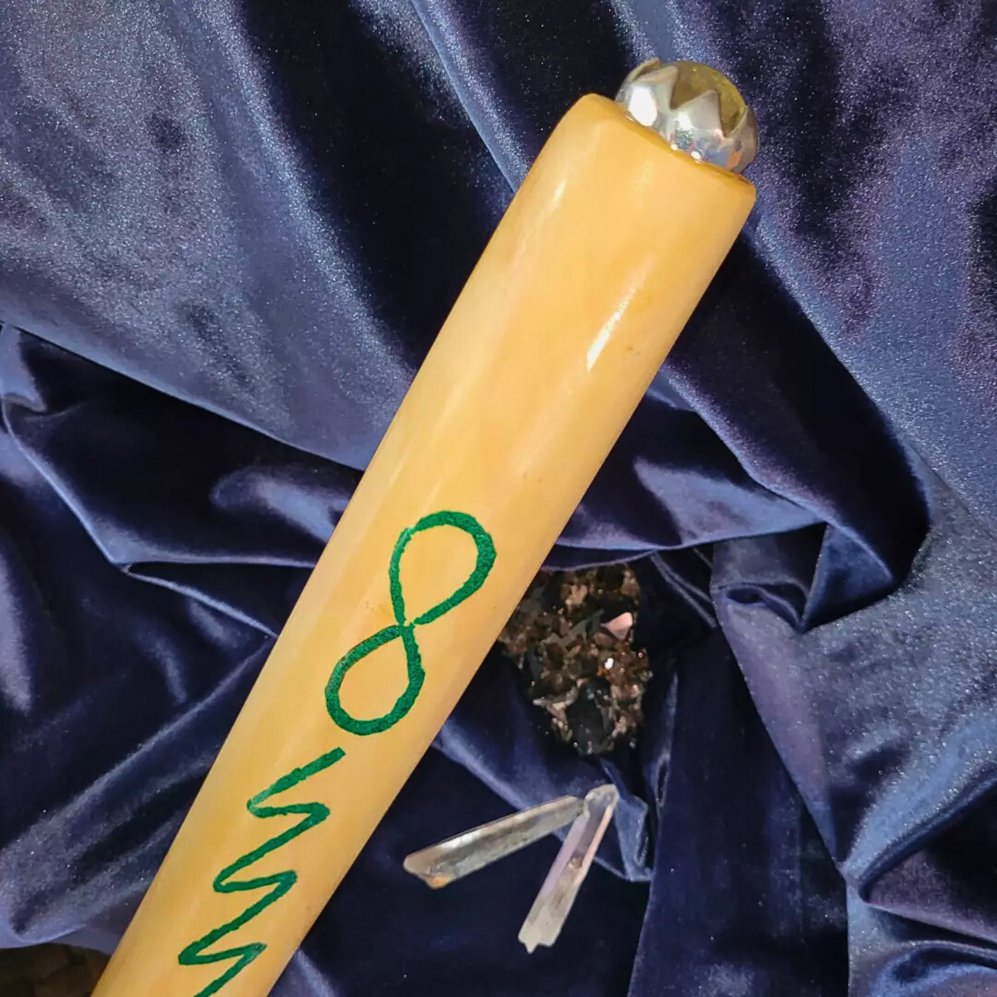 Infinite Power & Prosperity Staff – Madrone, Citrine & Malachite, 64”