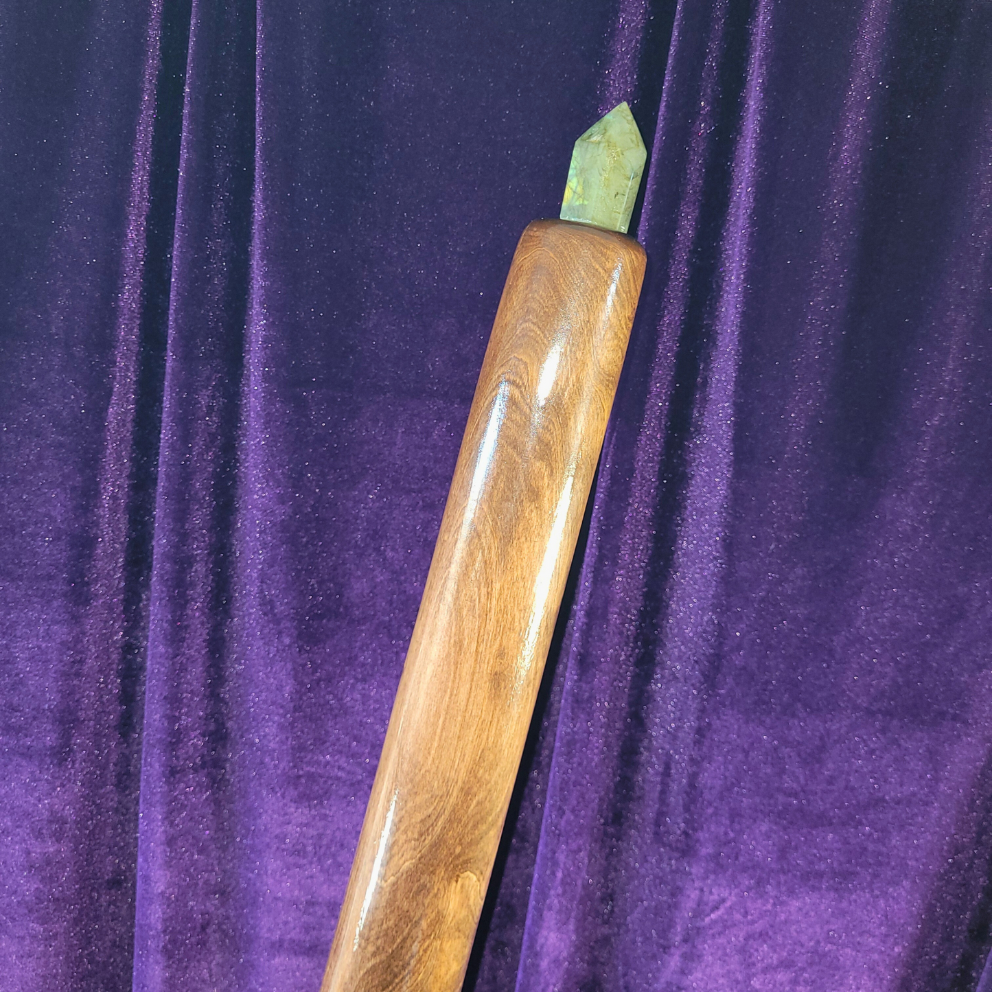 Light Bringer Reflection Staff – Madrone & Chatoyant Labradorite, 68.5”