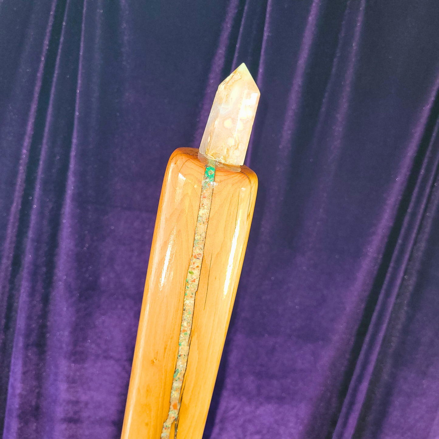 Super Seven Warlock Staff – Thunder Cloud Plum & Super Seven Crystal, 69.5”
