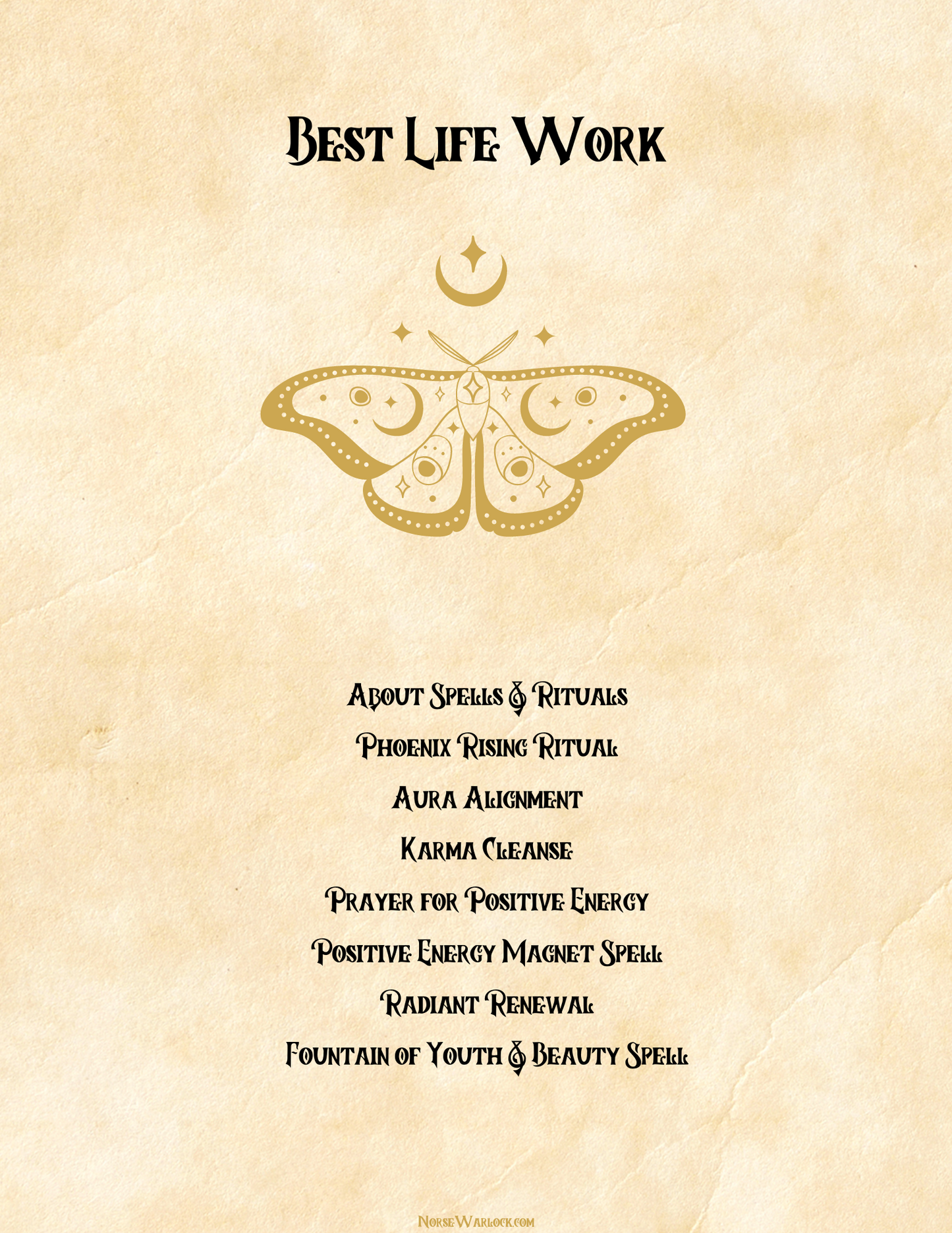 Digital Spell Book Sheets - Best Life Spells for Abundance & Positive Energy