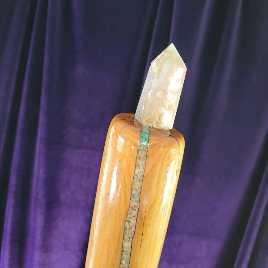 Super Seven Warlock Staff – Thunder Cloud Plum & Super Seven Crystal, 69.5”