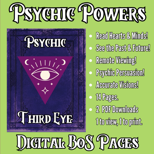 Third Eye Power Sheets - Grimoire Pages for Psychic Development