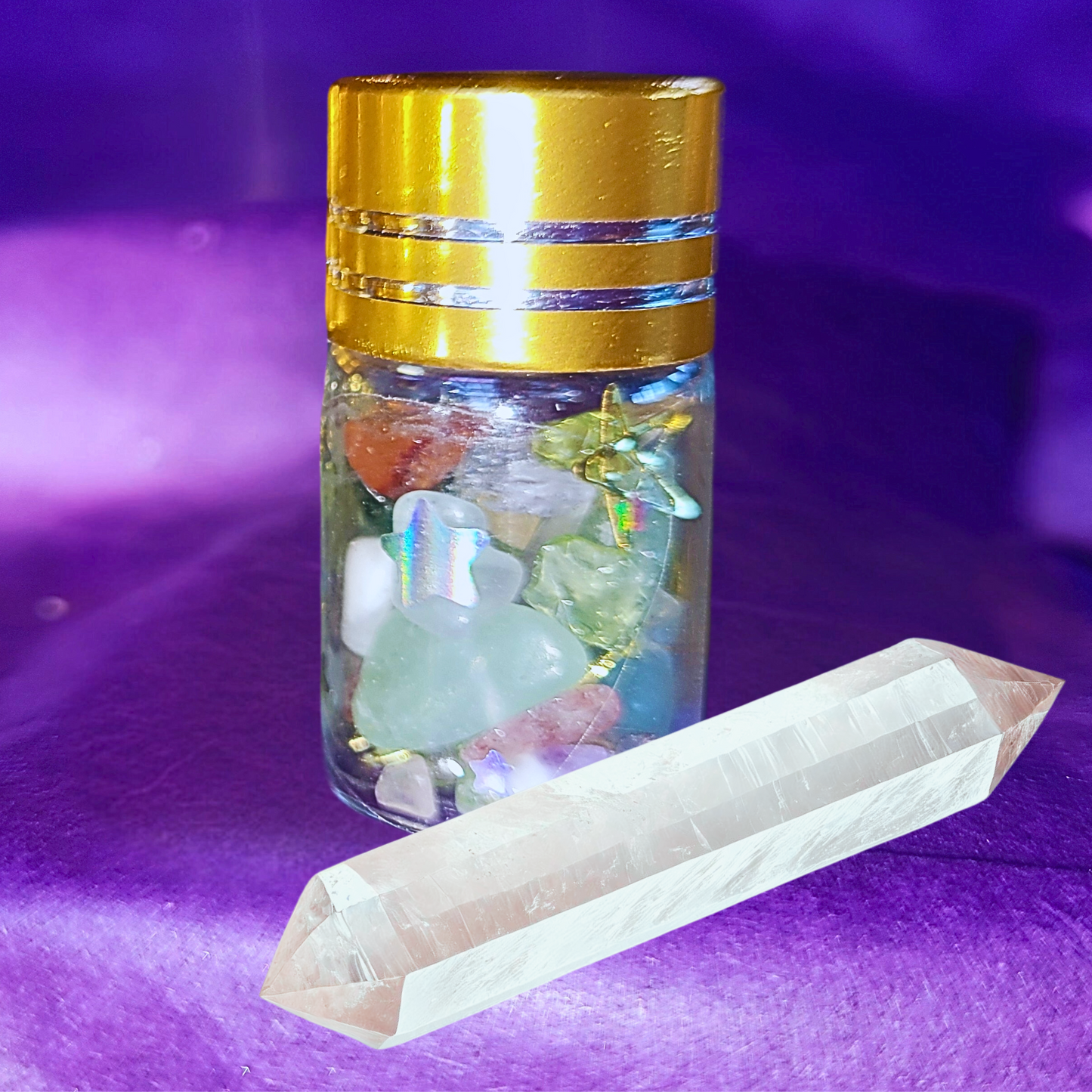 Crystal Cleansing Bottles with Celestial Energy &amp; Spiritual Renewal Ritual