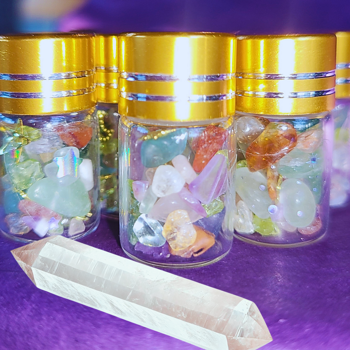 Crystal Cleansing Bottles with Celestial Energy &amp; Spiritual Renewal Ritual