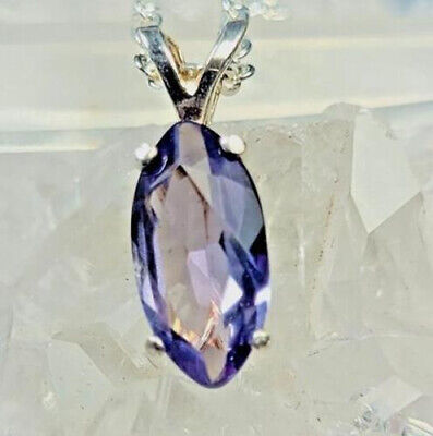 Silver Amethyst Pendant - Spiritual Healing & Growth Energy Tool