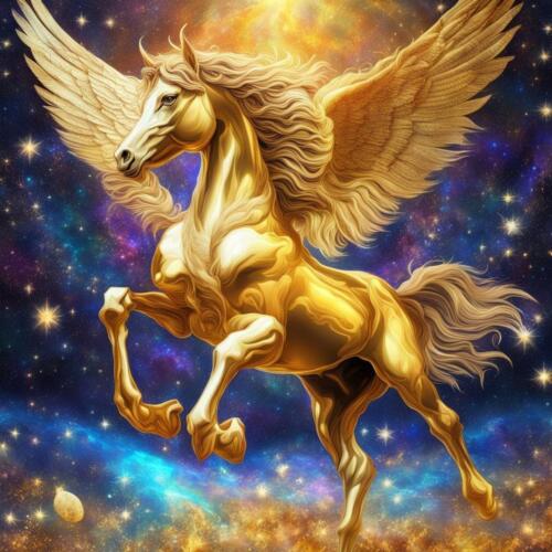 Golden Pegasus Lazarus - Healing Energy & Loyal Spirit Companion