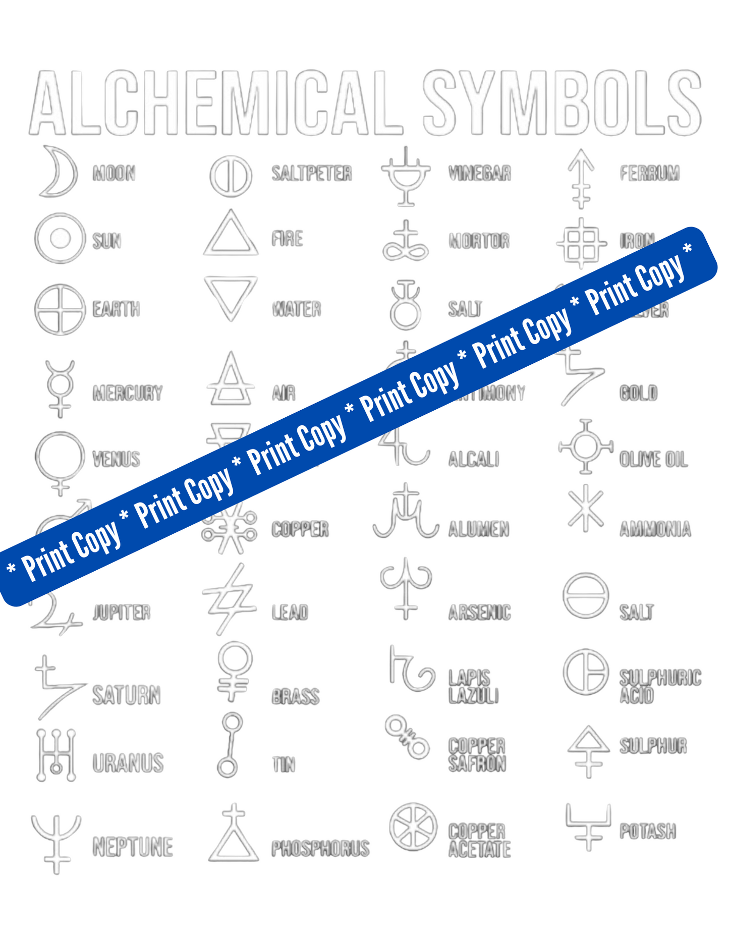 Alchemy Symbols & Secrets Printable - Grimoire Pages for Mystical Insights