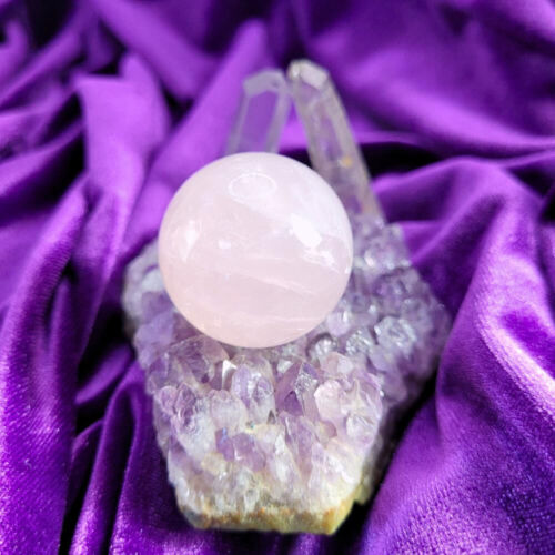 Enchanted Rose Quartz Crystal Orb Radiates Healing Energy Peace