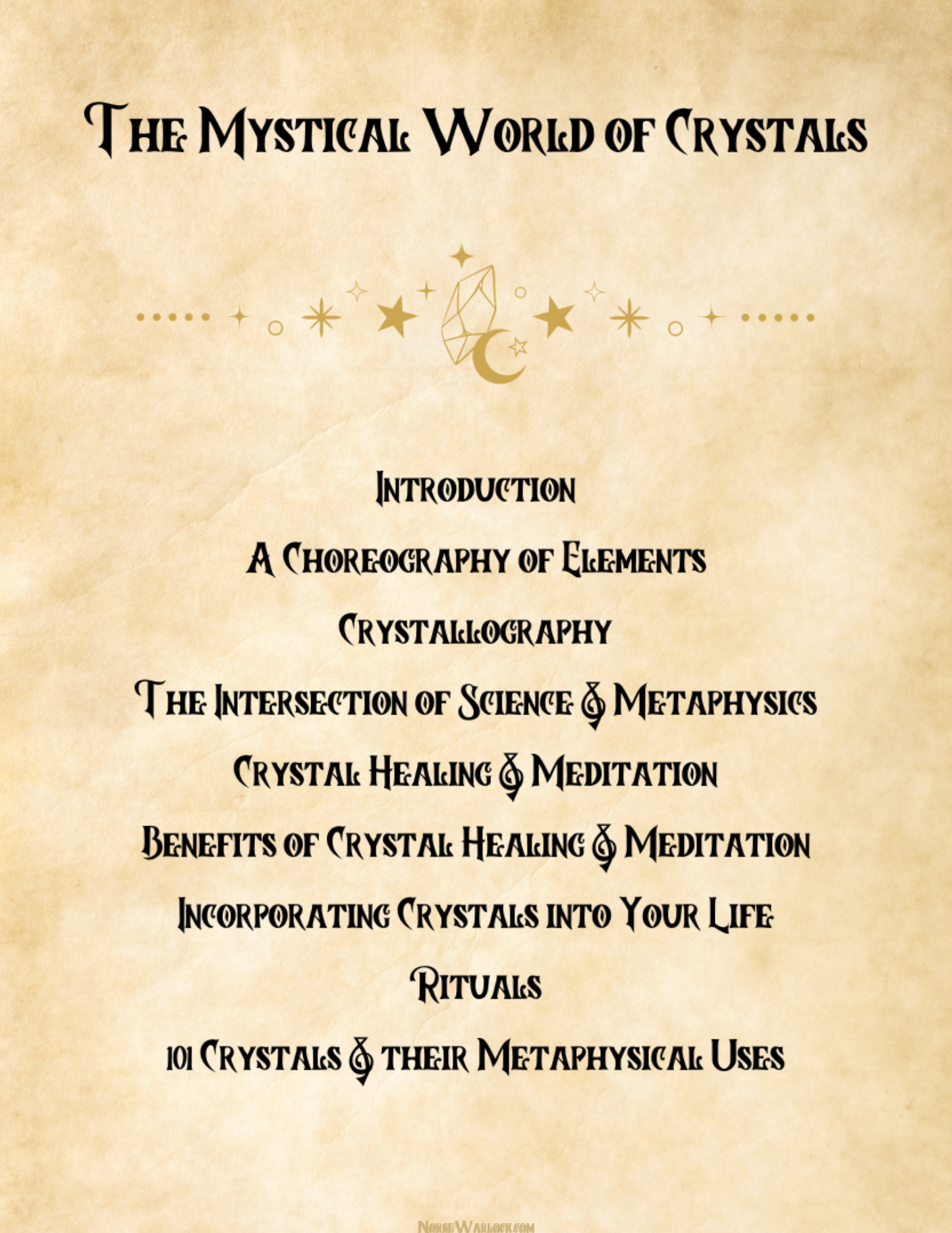 Healing Crystal Grimoire Printables - 101 Metaphysical Book of Shadows Pages