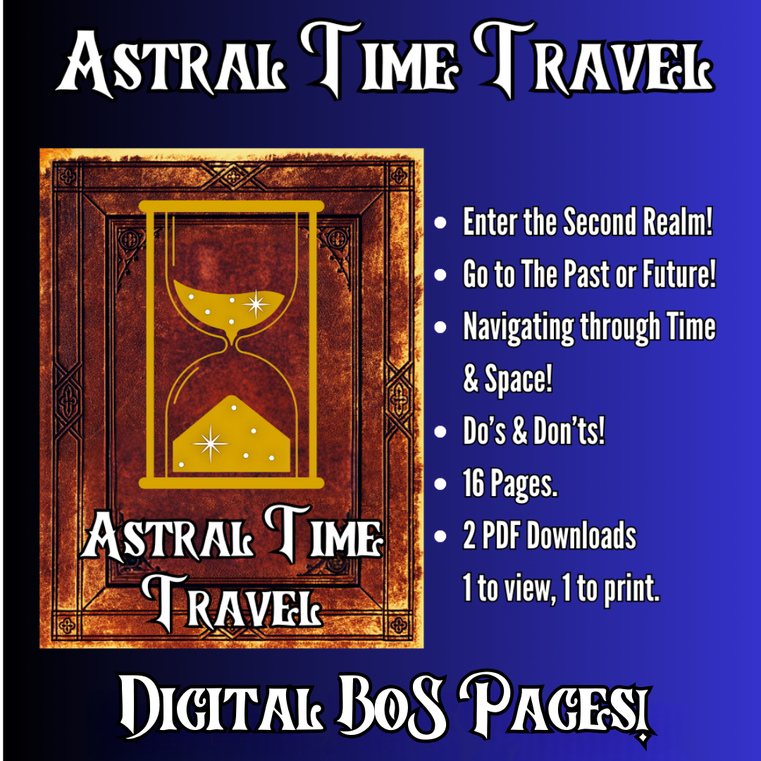 Printable Spell Pages for Astral & Time Travel - Book of Shadows Sheets