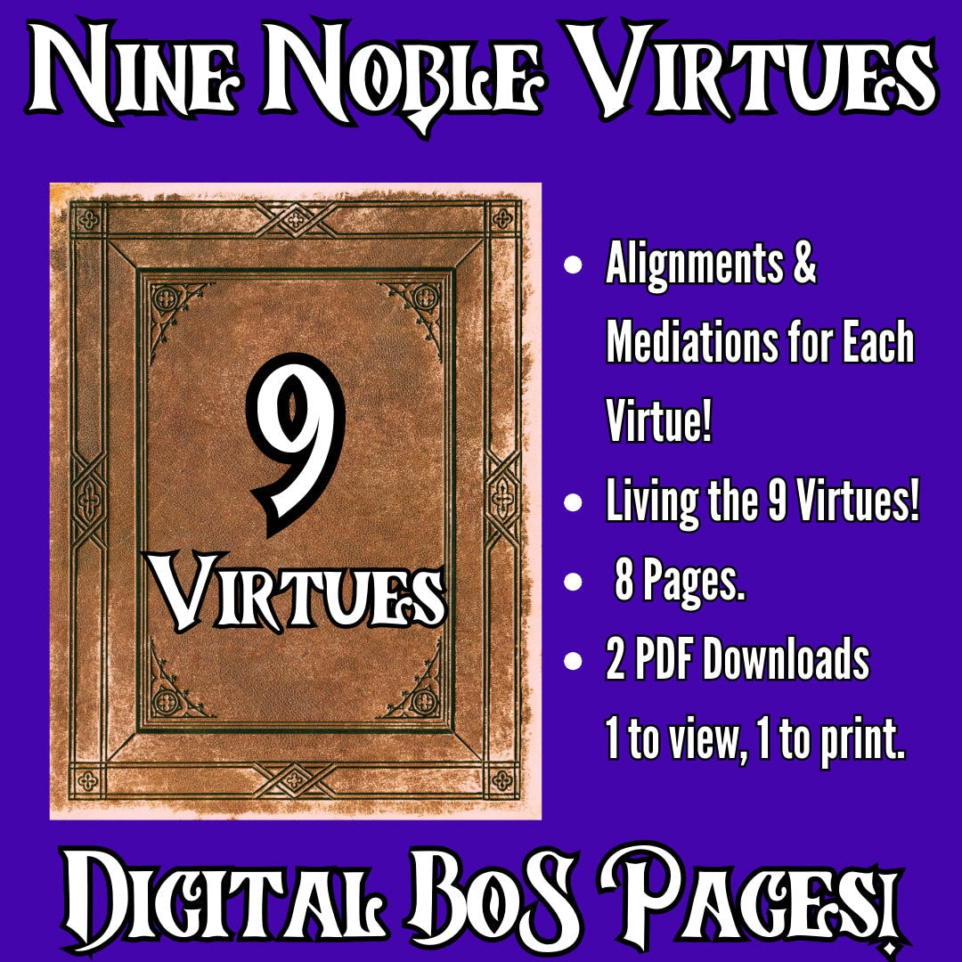 Nine Noble Virtues Grimoire - Asatru Digital Sheets for Wisdom & Strength