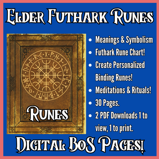 Elder Futhark Runes - Digital Grimoire Sheets for Norse Magic & Wisdom